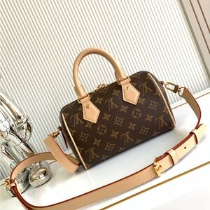Louis Vuitton Brown Monogram Crossbody Satchel with Natural Vachetta Trim
